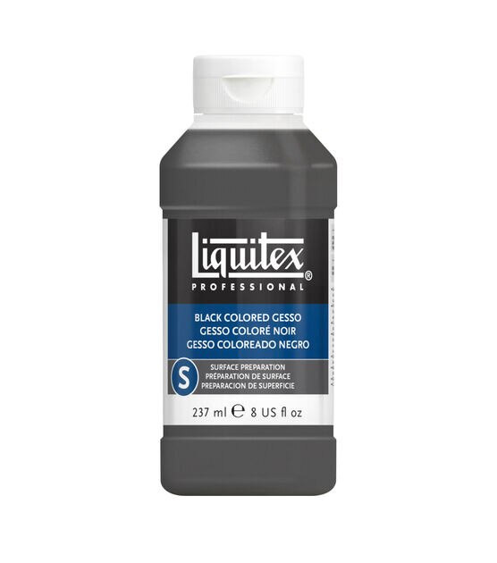 Liquitex Acrylic Black Gesso, Size: 8 oz