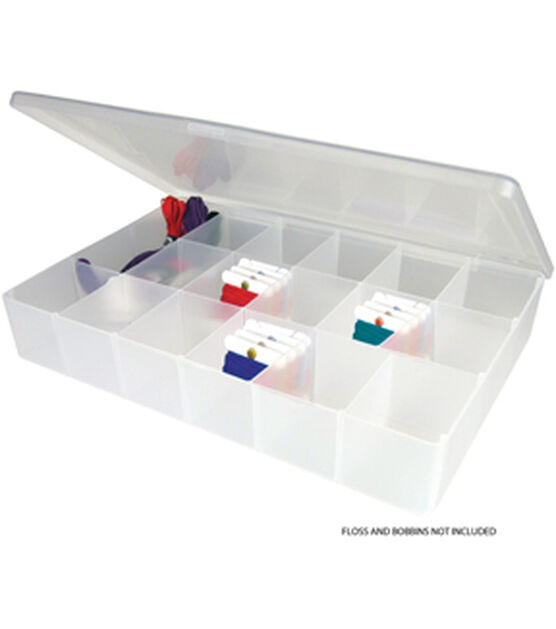 Clear Floss Organizer Case by Loops & Threads, 17 Comparments