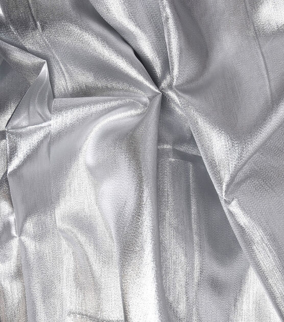 Silver & White Metallic Crepe Fabric