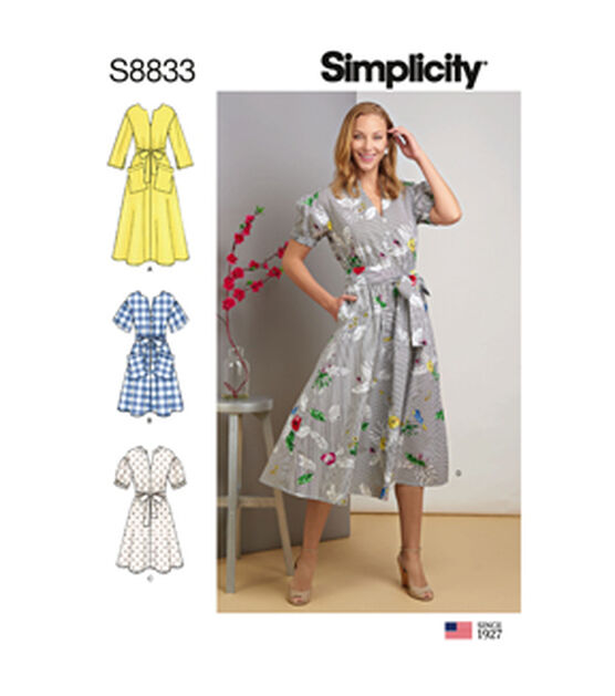 Simplicity S8833 Size 6 to 24 Misses Dress Sewing Pattern, , hi-res, image 1