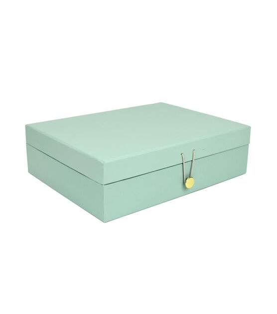 10" Green Pantone Rectangle Box With Button Closure by Place & Time