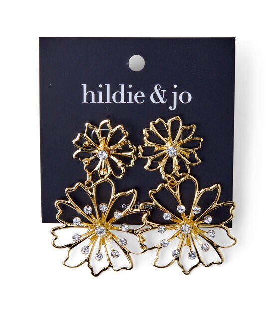 2ct Gold Metal Flower Outline Earrings by hildie & jo
