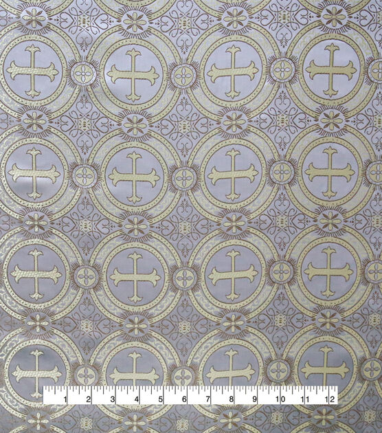 Brocade Fabric Gold Cross, , hi-res, image 2