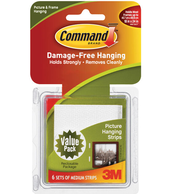 Command 6pk Medium Picture Hanging Strips