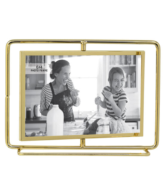 6 x 4 Gold Metal Double Sided Spinner Picture Frame