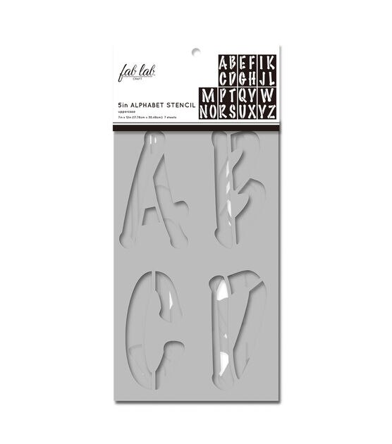 Fab Lab 7 pk 7''x12'' Stencils Sign Making Uppercase Alphabet