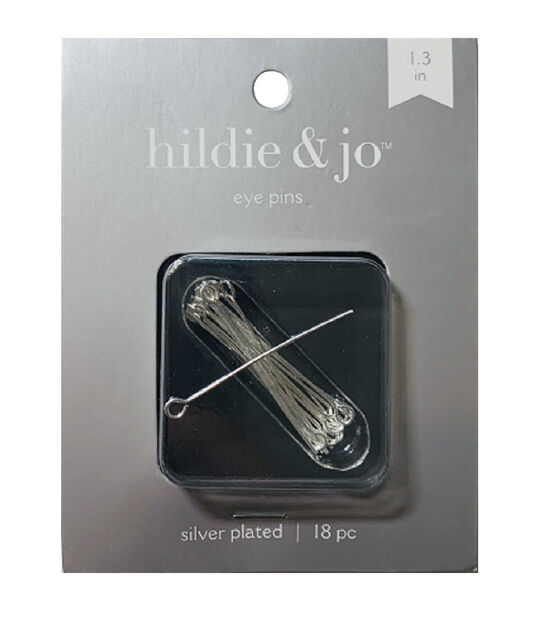 1" Sterling Silver Plated Eye Pins 18pk by hildie & jo