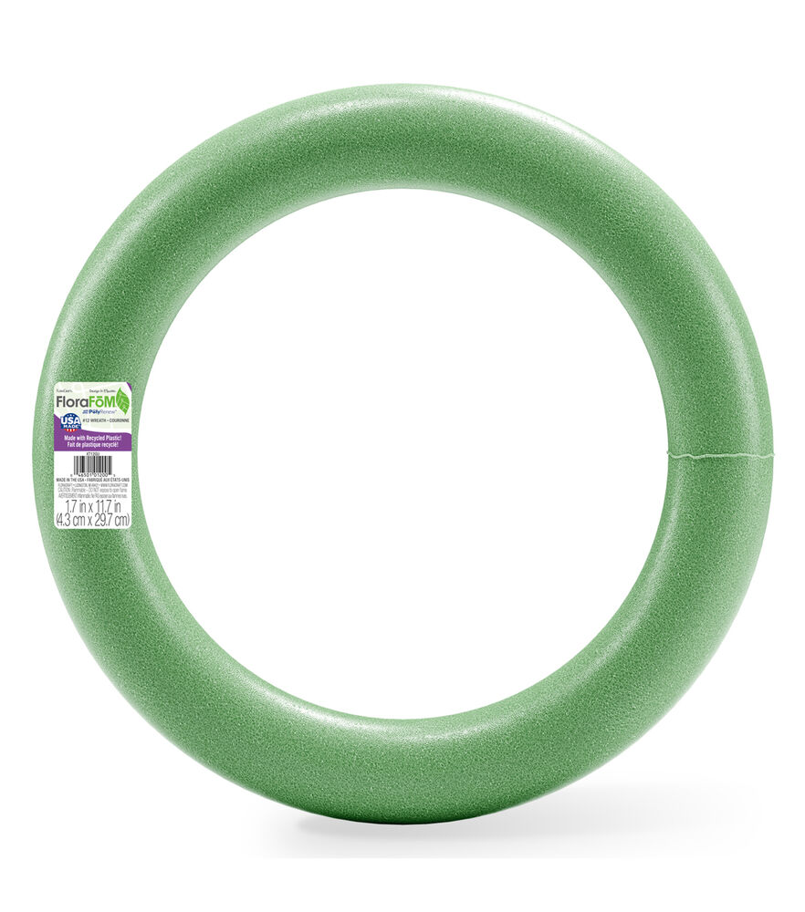 FloraCraft Green FloraFoM Extruded Wreath Base, 12 Inch, swatch, image 1