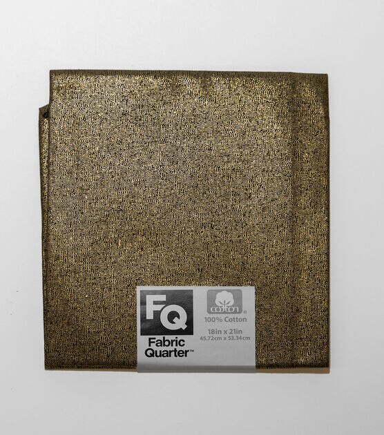 18" x 21" Gold Metallic Cotton Fabric Quarter 1pc by Keepsake Calico