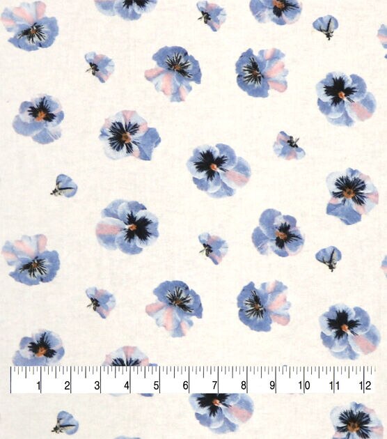 Tossed Floral Super Snuggle Cotton Fabric, , hi-res, image 3