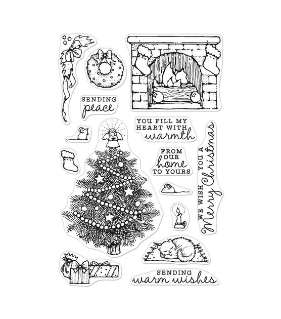 Hero Arts From The Vault Clear Stamp 4''X6'' Home Scene