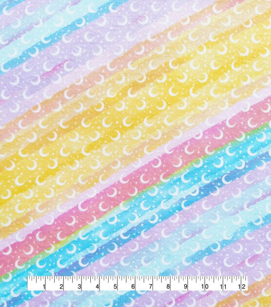 Watercolor Moon Nursery Flannel Fabric by Lil' POP!, , hi-res, image 4