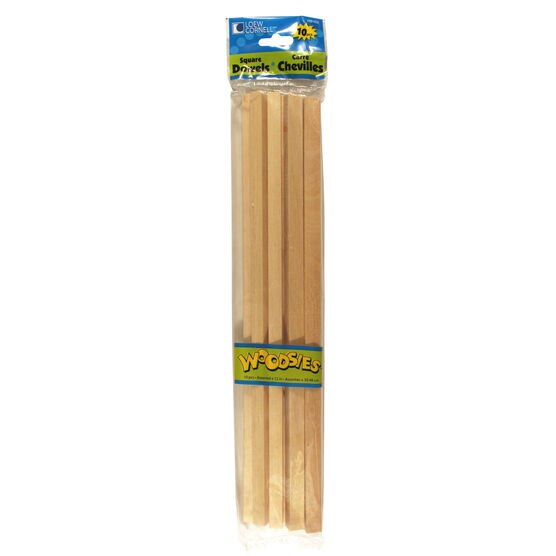 Wood Square Dowel Rods 1 inch x 12 Pack of 25 Wooden Craft Sticks