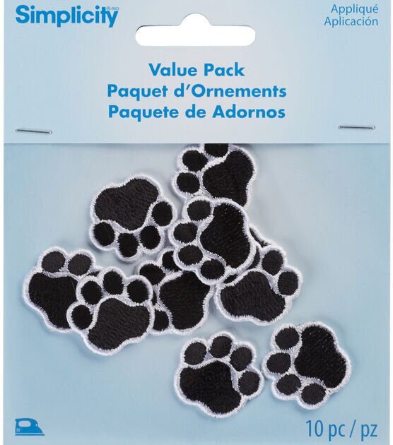 Simplicity 10pk Paw Iron On Patches