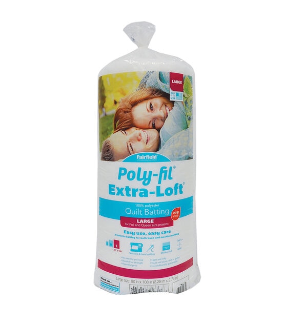 Poly Fil Extra Loft Queen Size 90"x108" 100% Bonded Polyester Batting