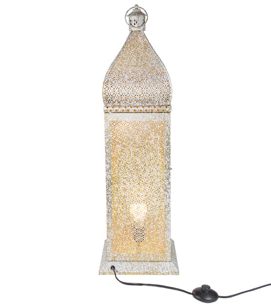 Northlight 30.5" White and Gold Moroccan Style Lantern Floor Lamp, , hi-res, image 4