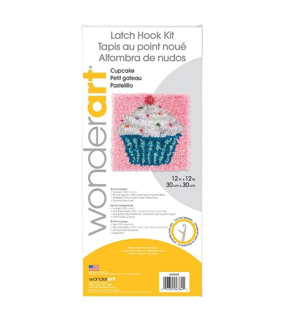 Wonderart Latch Hook Kit 12X12 Cupcake