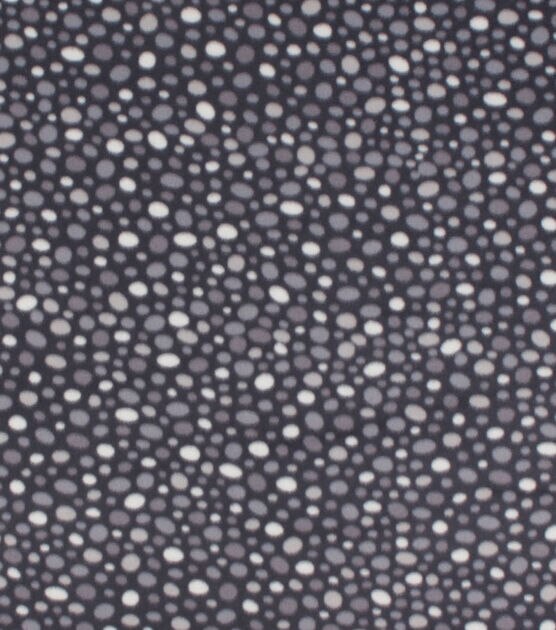 Black White Dots Blizzard Fleece Fabric