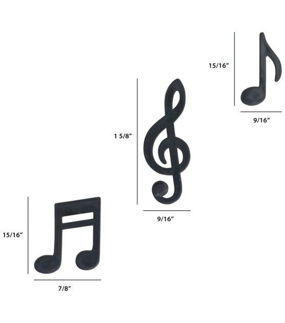 Flair Originals 5pk Black Music Note Novelty Buttons, , hi-res, image 4