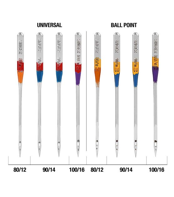 Singer Assorted Universal Ball Point Sewing Machine Needles - 10 Pack