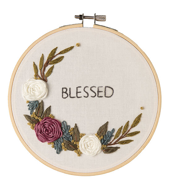 Leisure Arts Embroidery Kit - Blessed Floral, 6