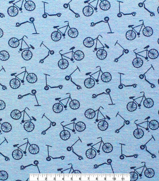 Blue Bikes Super Snuggle Flannel Fabric By POP!, , hi-res, image 2