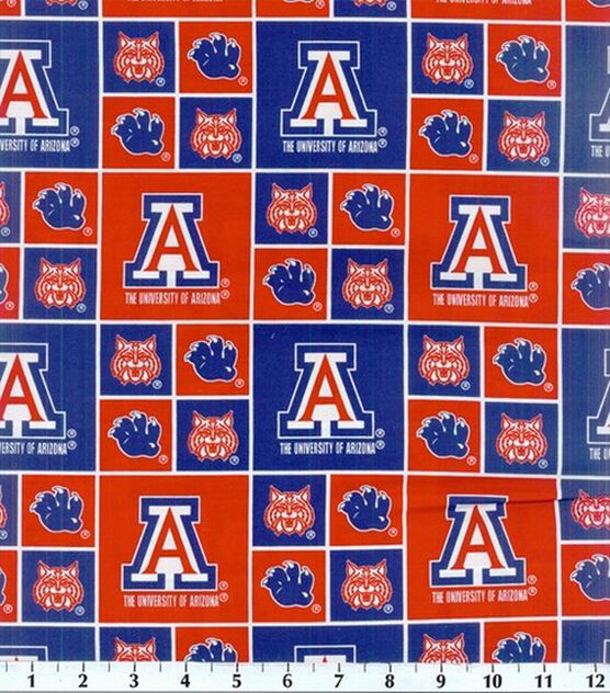 University of Arizona Wildcats Cotton Fabric Block