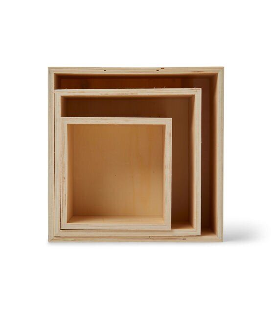 3ct Ivory Wood Square Boxes by Park Lane, , hi-res, image 2