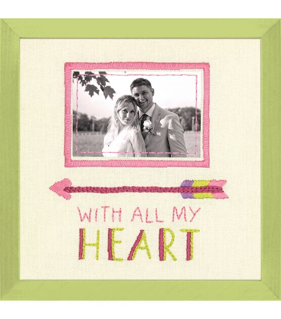 Dimensions 8" With All My Heart Embroidery Kit