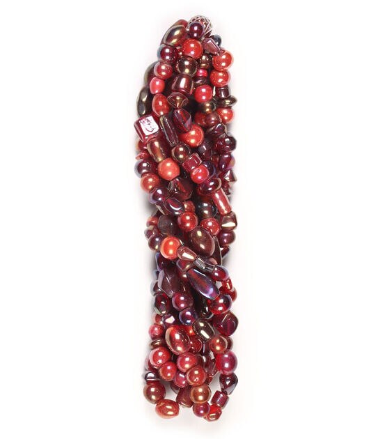 14" Dark Red Multi Strand Glass Beads by hildie & jo, , hi-res, image 3