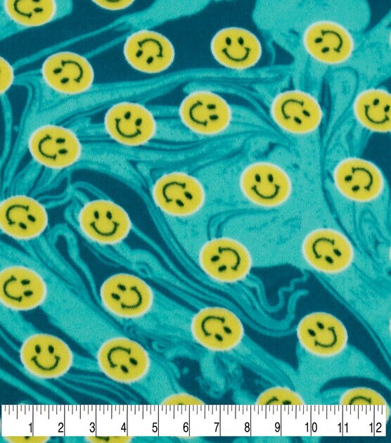 POP! Smile Face Lightweight Fleece Fabric, , hi-res, image 3