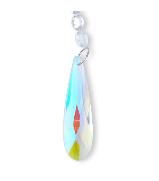 7.5" Clear Faceted Teardrop Glass Bead Strand by hildie & jo, , hi-res, image 3