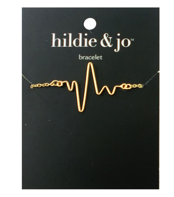 8" Gold Metal Heartbeat Bracelet by hildie & jo