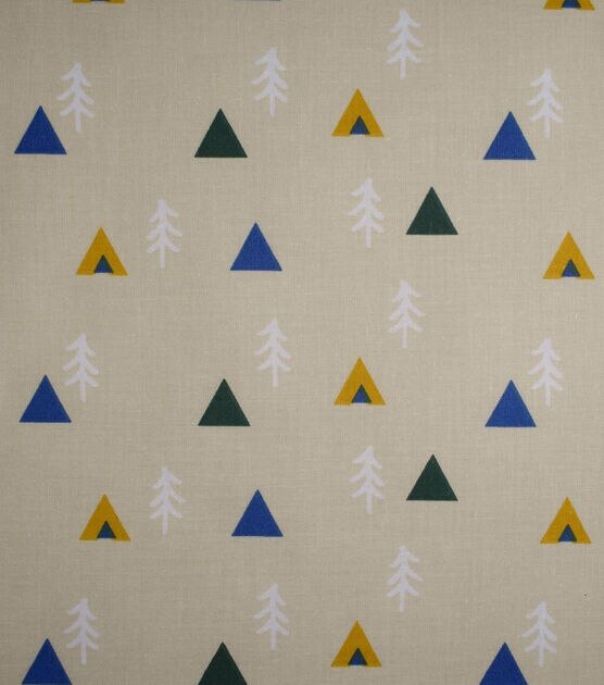 Camping on Tan Quilt Cotton Fabric by Quilter's Showcase