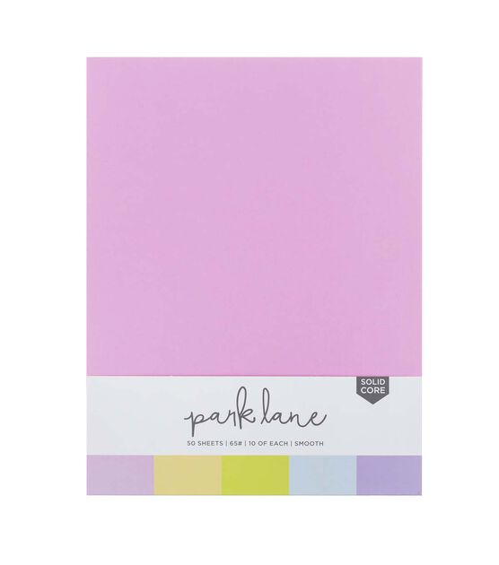 50 Sheet 8.5" x 11" Pastel Solid Core Cardstock Paper Pack by Park Lane