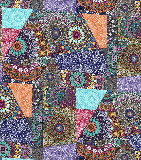 Urban Geo Panels Multi Premium Quilt Cotton Fabric, , hi-res, image 2