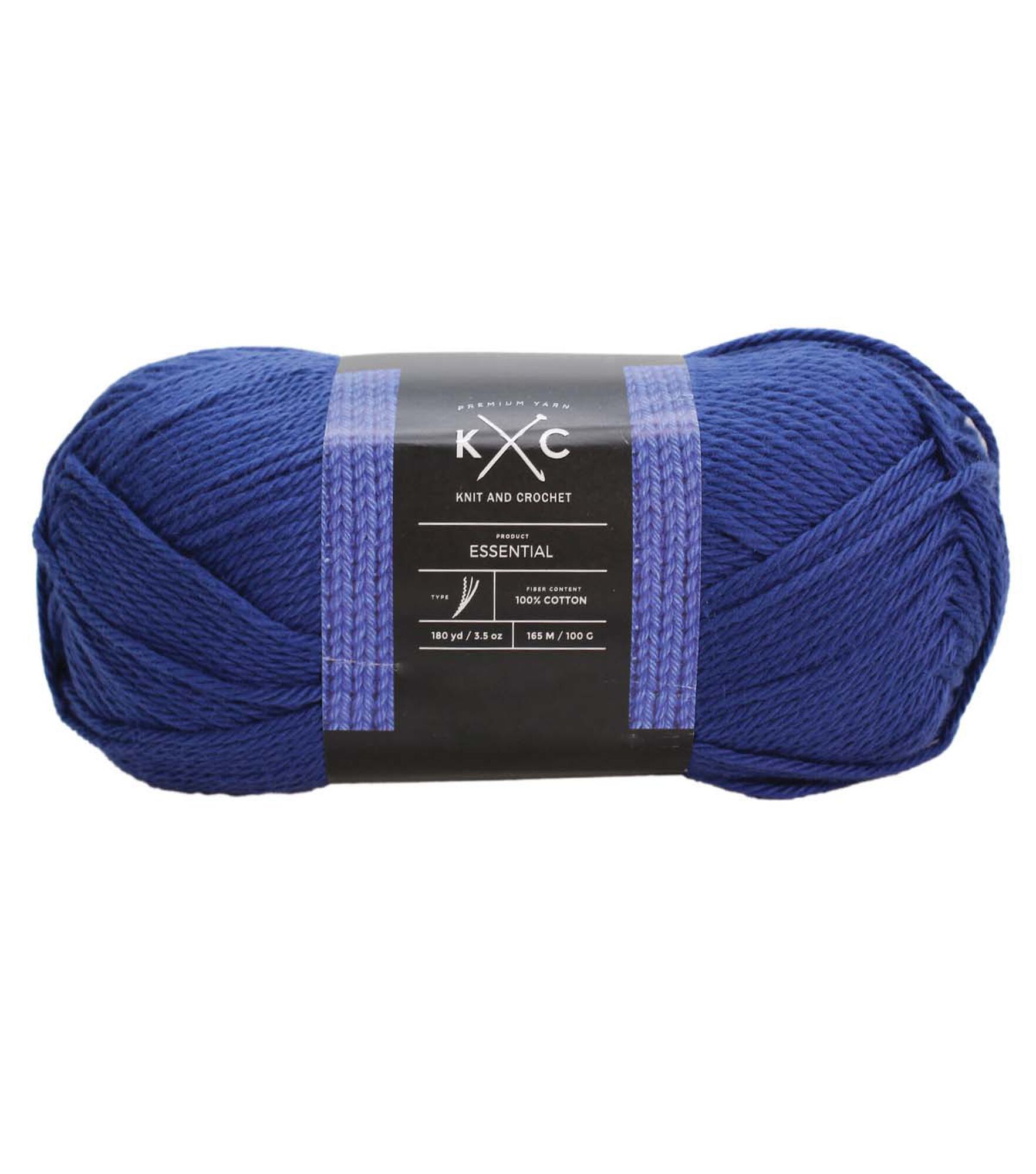 Essential 180yds Light Weight Cotton Yarn by K+C, Midnight, hi-res