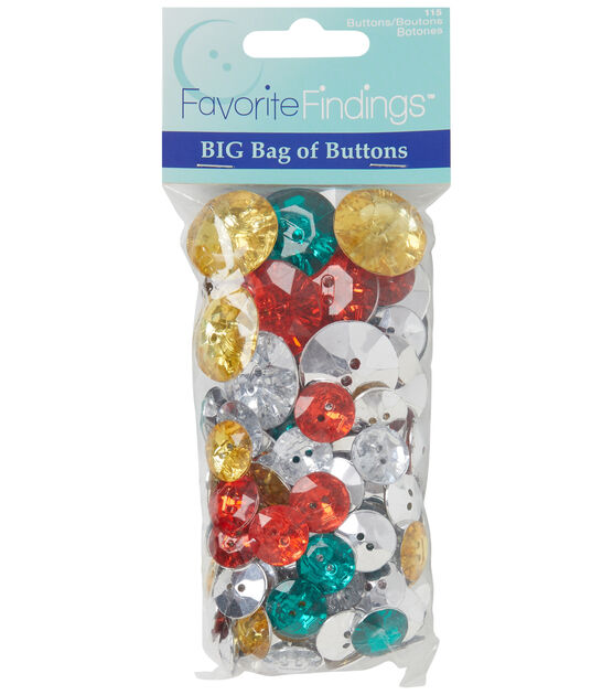 Favorite Findings 115ct Christmas Multicolor Metallic Gem Buttons