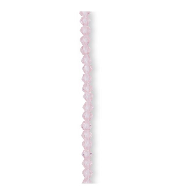 7" Pink Aurora Borealis Bicone Glass Bead Strand by hildie & jo, , hi-res, image 3