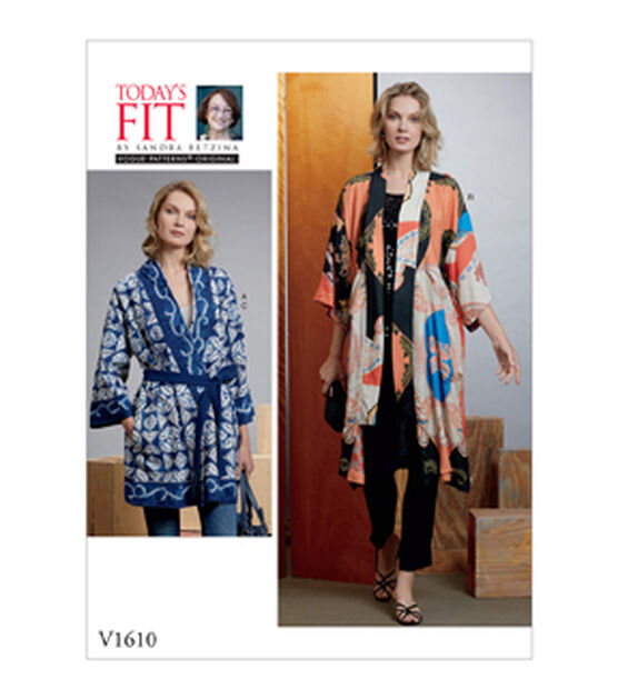 Vogue V1610 Size A to J Misses Kimono & Belts Sewing Pattern
