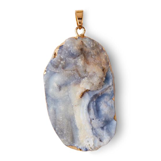 Druzy Agate Pendant With Gold Edge by hildie & jo, , hi-res, image 2