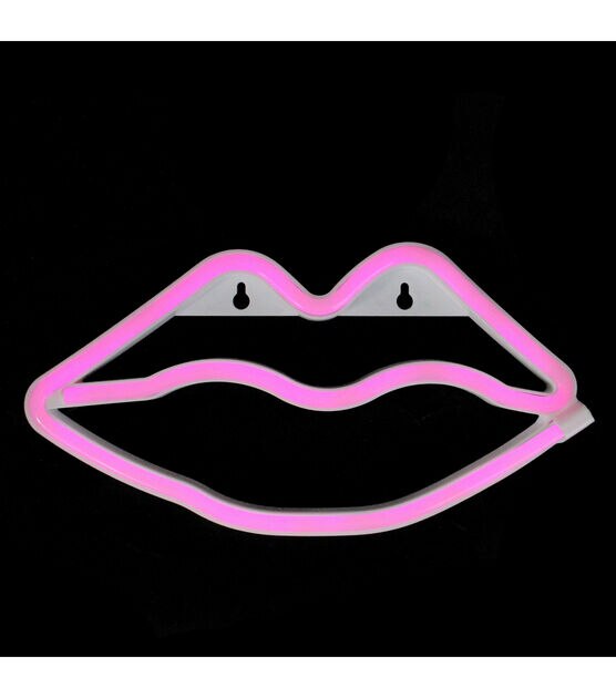 Northlight 10.5" Pink Lips LED Neon Style Valentine's Day Wall Sign, , hi-res, image 3