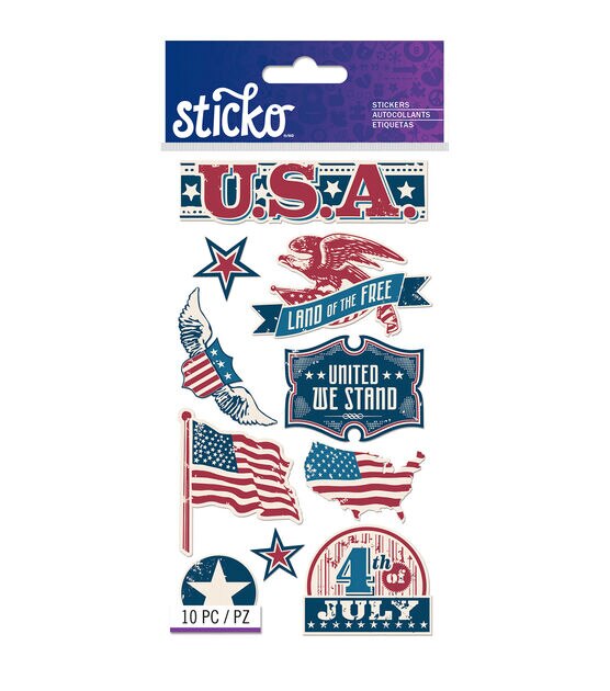 Sticko Stickers Vintage Patriotic Words