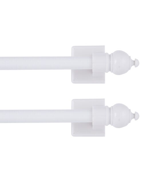 Kenney 2pk 8.75" to 15.75" Petite Sidelight Magnetic Rods White