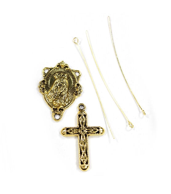 74pc Antique Gold Metal Rosary Kit by hildie & jo