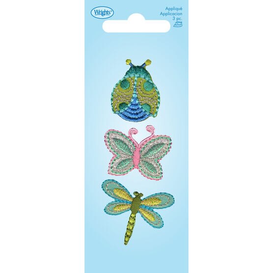 Wrights 3ct Ladybug & Butterfly Iron On Patches