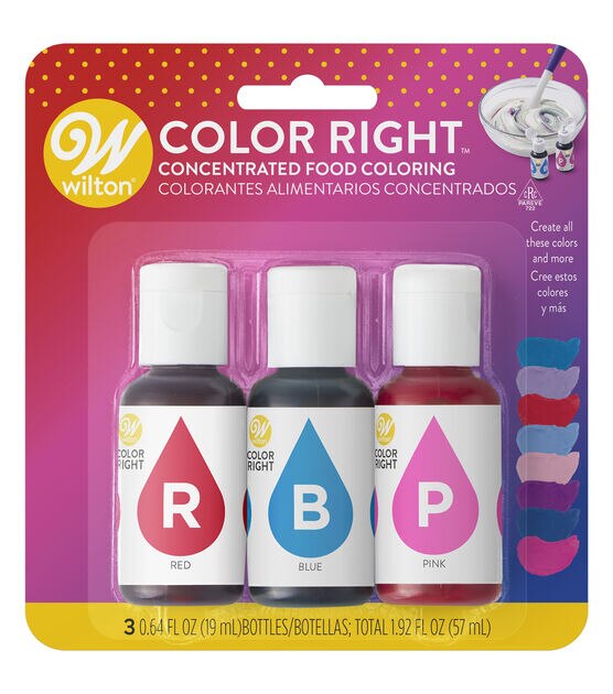 Wilton 2oz Color Right RBP Concentrated Food Coloring Set 3ct