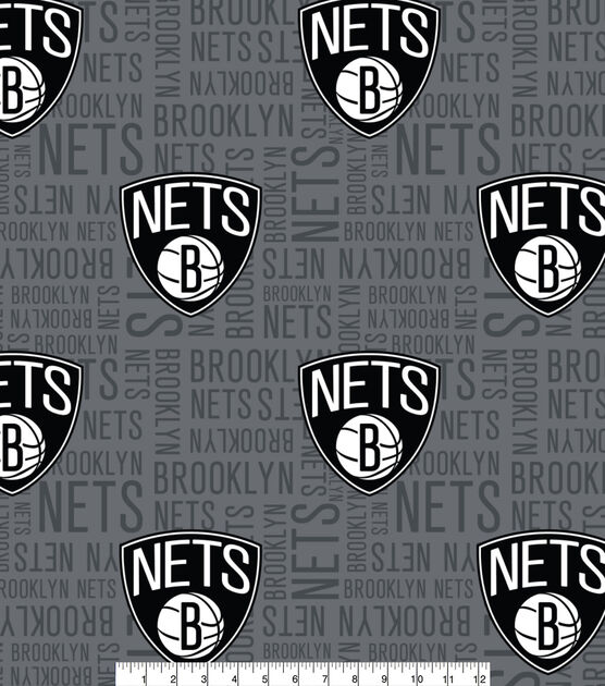 Brooklyn Nets Toss Wordmark NBA Fleece Fabric