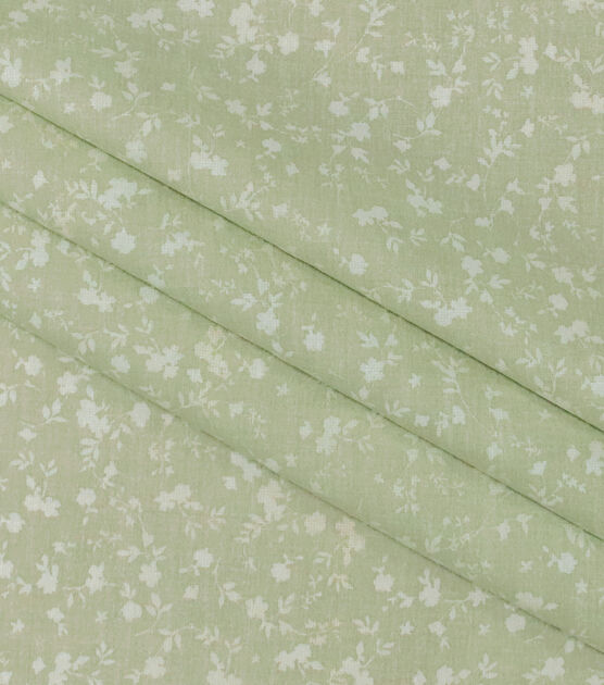 Floral Vines on Sage Quilt Cotton Fabric by Keepsake Calico, , hi-res, image 2