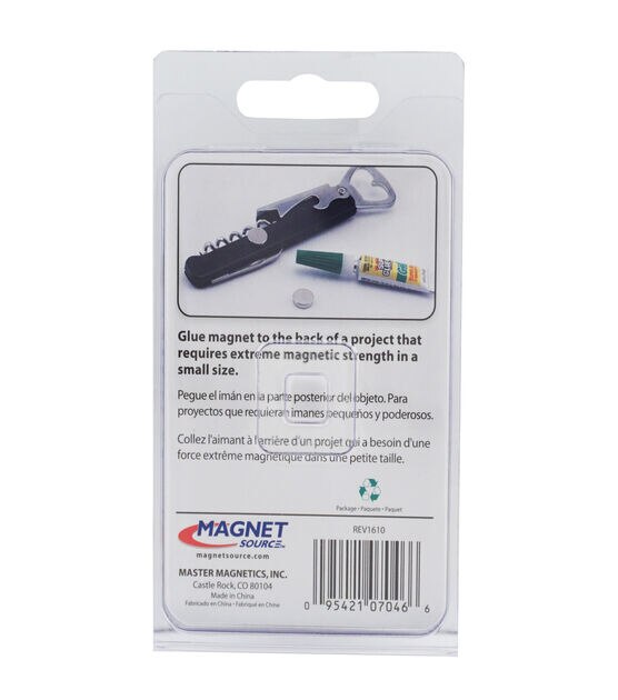 Master Magnet 1 in. Dia Black Disc Magnet (6 per Pack) 96254 - The